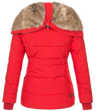 Marikoo Nekoo ladies winterjacket lined with faux fur - Red-Gr.XS