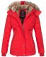 Marikoo Nekoo ladies winterjacket lined with faux fur - Red-Gr.XS