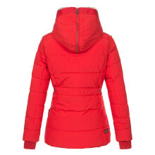 Marikoo Nekoo warm gef&uuml;tterte Damen Winterjacke mit Kunstfell Rot Gr&ouml;&szlig;e L - Gr. 40