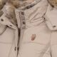 Marikoo Nekoo warm gefütterte Damen Winterjacke mit Kunstfell Taupe Größe L - Gr. 40