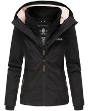 Marikoo Erdbeere Damen Übergangsjacke leicht gefüttert mit Kapuze Schwarz Größe XS - Gr. 34