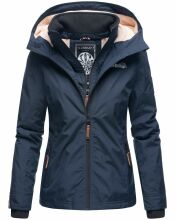 Marikoo Erdbeere Damen Übergangsjacke leicht gefüttert mit Kapuze Navy Größe XS - Gr. 34