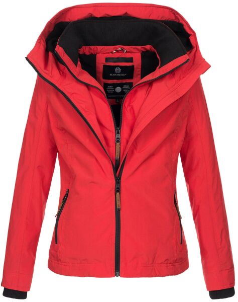 Marikoo Erdbeere Damen Übergangsjacke leicht gefüttert mit Kapuze Rot Größe XXL - Gr. 44