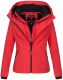 Marikoo Erdbeere Damen Übergangsjacke leicht gefüttert mit Kapuze Rot Größe XXL - Gr. 44