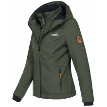 Marikoo Erdbeere Damen Übergangsjacke leicht gefüttert mit Kapuze Olive Größe S - Gr. 36