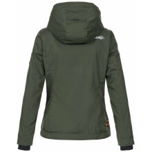 Marikoo Erdbeere Damen Übergangsjacke leicht gefüttert mit Kapuze Olive Größe S - Gr. 36