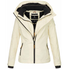 Marikoo Erdbeere Damen Übergangsjacke leicht gefüttert mit Kapuze Beige Größe S - Gr. 36