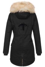 Navahoo Bombii ladies winter jacket long with faux fur - Black-Gr.XS