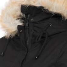 Navahoo Bombii ladies winter jacket long with faux fur - Black-Gr.XS