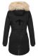 Navahoo Bombii ladies winter jacket long with faux fur - Black-Gr.XS