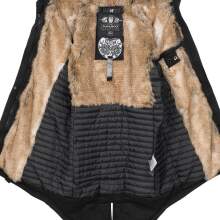 Navahoo Bombii ladies winter jacket long with faux fur - Black-Gr.S