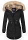 Navahoo Bombii ladies winter jacket long with faux fur - Black-Gr.L