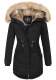 Navahoo Bombii ladies winter jacket long with faux fur - Black-Gr.XL