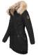 Navahoo Bombii ladies winter jacket long with faux fur - Black-Gr.XL