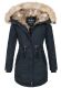 Navahoo Bombii ladies winter jacket long with faux fur - Navy-Gr.XS