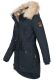 Navahoo Bombii ladies winter jacket long with faux fur - Navy-Gr.XS