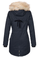 Navahoo Bombii Damen Winterjacke lang mit Kunstfell Navy Größe S - Gr. 36