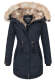 Navahoo Bombii ladies winter jacket long with faux fur - Navy-Gr.S