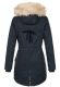 Navahoo Bombii ladies winter jacket long with faux fur - Navy-Gr.L