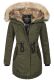Navahoo Bombii Damen Winterjacke lang mit Kunstfell Olive Größe XS - Gr. 34