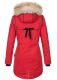 Navahoo Bombii Damen Winterjacke lang mit Kunstfell Rot Größe XS - Gr. 34