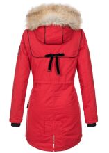 Navahoo Bombii Damen Winterjacke lang mit Kunstfell Rot Größe S - Gr. 36