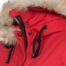 Navahoo Bombii ladies winter jacket long with faux fur - Red-Gr.M