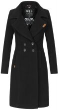 Navahoo Wooly Damen Trenchcoat Winter Mantel Schwarz Größe XS - Gr. 34