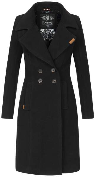 Navahoo Wooly Damen Trenchcoat Winter Mantel Schwarz Größe L - Gr. 40