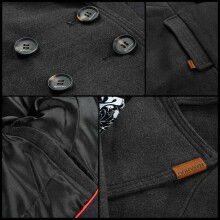Navahoo Wooly Damen Trenchcoat Winter Mantel Schwarz Größe XL - Gr. 42