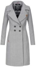 Navahoo Wooly Damen Trenchcoat Winter Mantel Hellgrau...