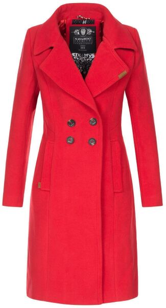 Navahoo Wooly Damen Trenchcoat Winter Mantel Rot Größe S - Gr. 36