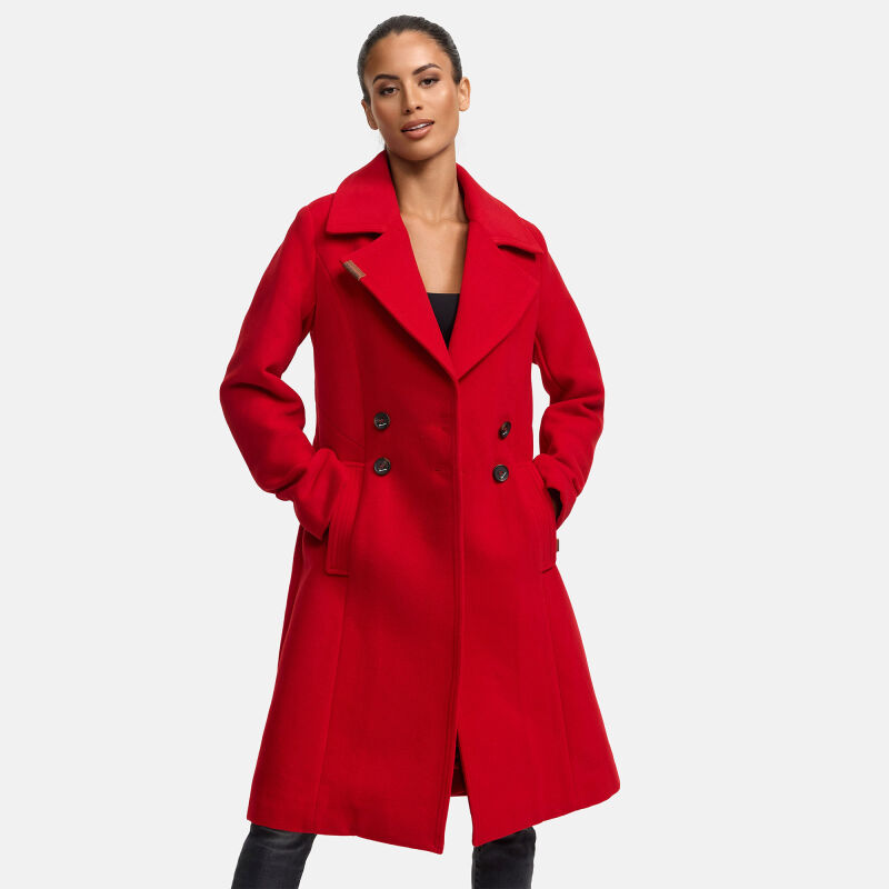 Navahoo Wooly Damen Trenchcoat Winter Mantel Rot Gr&ouml;&szlig;e M - Gr. 38