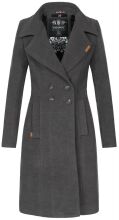 Navahoo Wooly Damen Trenchcoat Winter Mantel Anthrazit Größe XS - Gr. 34