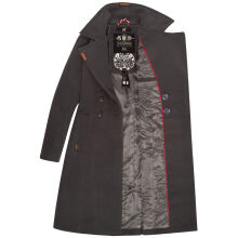 Navahoo Wooly Damen Trenchcoat Winter Mantel Anthrazit Gr&ouml;&szlig;e XS - Gr. 34