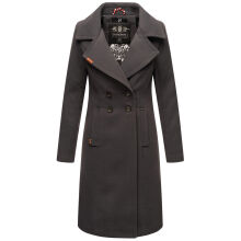 Navahoo Wooly Damen Trenchcoat Winter Mantel Anthrazit Gr&ouml;&szlig;e XS - Gr. 34