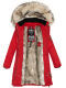 Navahoo Daylight ladies parka winter jacket with fur collar - Red-Gr.XS