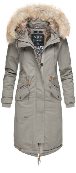 Navahoo Kin-Joo ladies parka winter jacket with hood - Gray-Gr.XS