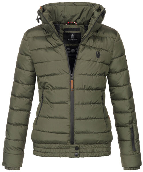 Marikoo Poison Damen Steppjacke Stehkragen Forest-Green-Gr.XS