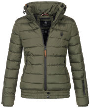 Marikoo Poison Damen Steppjacke Stehkragen Forest-Green-Gr.XS