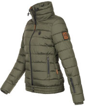 Marikoo Poison Damen Steppjacke Stehkragen Forest-Green-Gr.XS