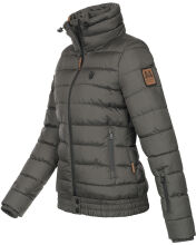 Marikoo Poison Damen Steppjacke Stehkragen Anthrazit-Gr.S