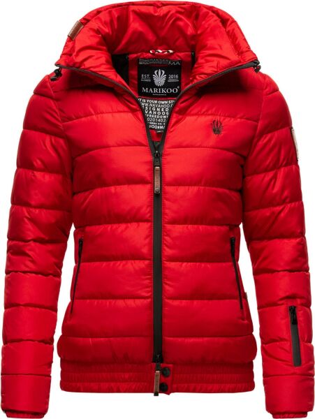 Marikoo Poison Damen Steppjacke Stehkragen Rot