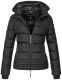 Marikoo Sole ladies winter hooded quilted jacket Schwarz-Gr.XS