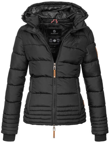 Marikoo Sole ladies winter hooded quilted jacket Schwarz-Gr.S