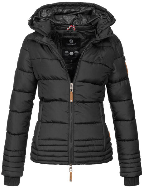 Marikoo Sole Damen Winter Steppjacke mit Kapuze Schwarz-Gr.XXL