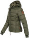 Marikoo Sole Damen Winter Steppjacke mit Kapuze Forest-Green-Gr.XS