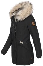 Navahoo Cristal Damen Winterjacke Parka mit Kunstfell Schwarz Gr.XS