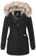 Navahoo Cristal Damen Winterjacke Parka mit Kunstfell Schwarz Gr.XS