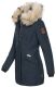 Navahoo Cristal Damen Winterjacke Parka mit Kunstfell Navy Gr.S